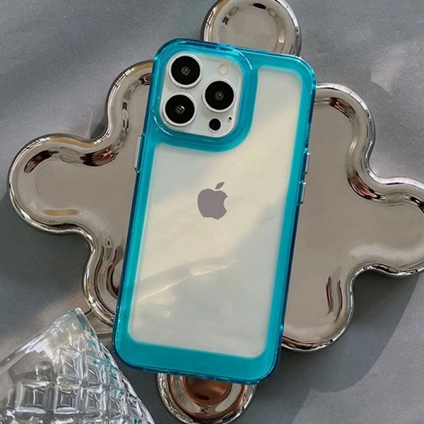 iPhone 14 Pro Max-fodral i blått. Transparent Soft Shell Ultra-thin Phone Case Helt ny (Blå)