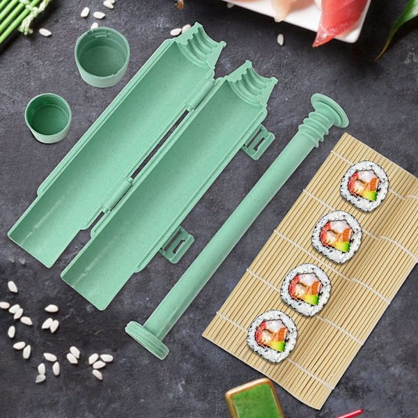 Sushi Maker Kit, Sushi Maker Roll, Sushi Bazooka, Sushi Maker, Sushi Maker, Sushi Molds för nybörjare, med bambumatta och tyg, kökstillbehör