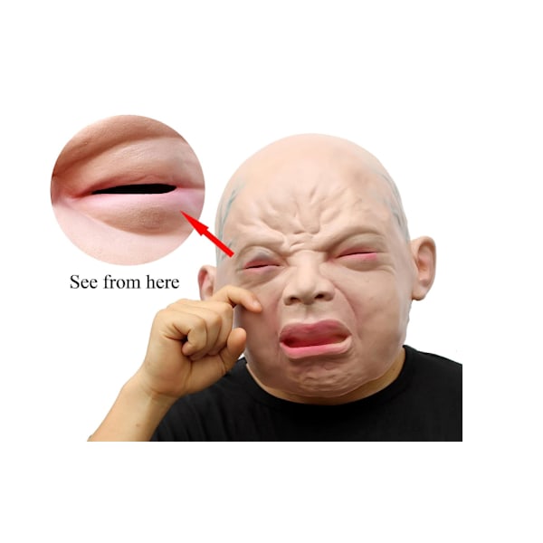 Halloween Fest Maskeraddräkt Mask i Latex Mänskligt Huvud Barn Gråter