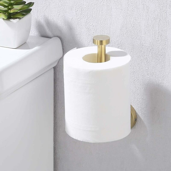 Amazon Brand SUS 304 Rustfrit Stål Rustfrit Vægmonteret Toiletpapir eller Papirhåndklæde Dispenser, Børstet Messing Finish, A2174S12-BZ