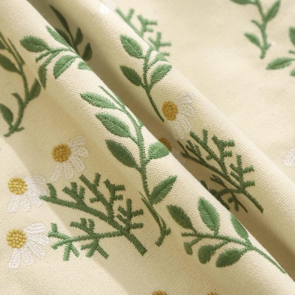 Sett med 2 broderte putetrekk 45x45 putevar i bomull med blomstermargeritter dekor for sofa, soverom, bilsete