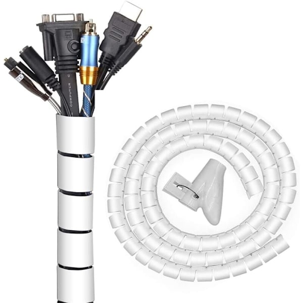 Kabelstyringssystem, 22mm3m spiral Kabel Kabel kabler kabel, DIY Fleksibel kabel kabel til hjemmekontor PC TV Organizer (∅0.87 \")