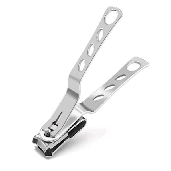 Professionel rustfri negleklipper med etui - 9,9 cm fod- og håndnegleklipper - 360 graders drejehoved - stærk til tykke negle -