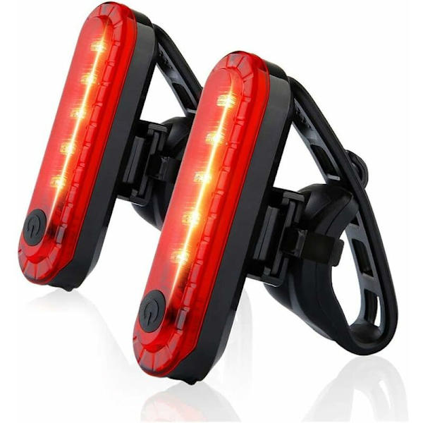 Cykelbakljus LED-cykellampa, 2 st USB-laddningsbara cykellampor med IPX5 vattentät, för cykling, camping, etc.