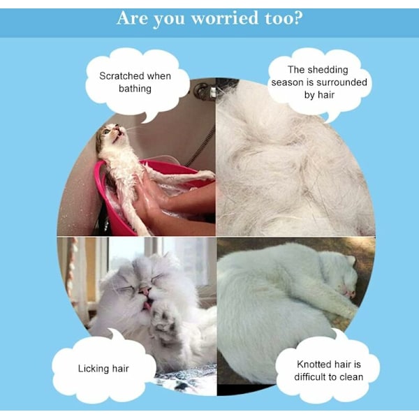 Kattborsthandske, handske katthårvårdshandske 4 i 1 för hund/katt, handske kattborste hundar, husdjursvårdshandske, långa och/eller korta djurstrån bru
