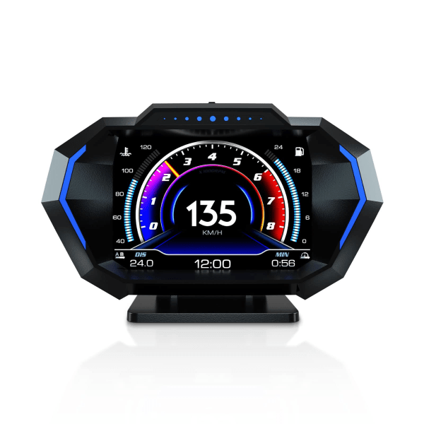 Head Up Display, OBD2 + GPS + Kaltevuusmittaritila - Monikielinen näyttö - Vaihdettavat nopeusmittarin yksiköt MPH ja KM/H kaikille autoille