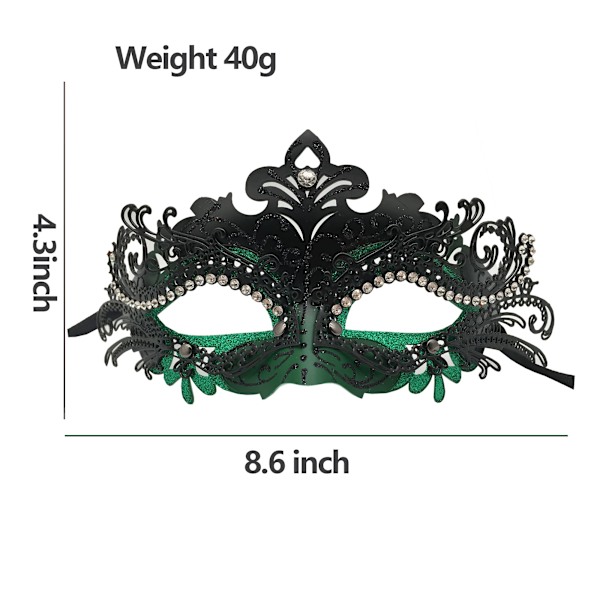 Maskerad Metall Mask Venetiansk Halloween Kostym Mask Mardi Gras Mask för kvinnor/män