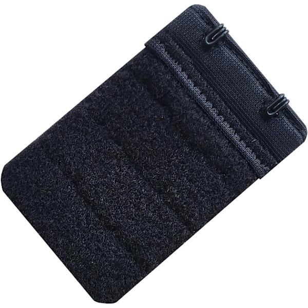 Svart 3-pack mjuka bekväma bh-förlängare för kvinnor, 2 krokar, 6,1 cm x 3,8 cm