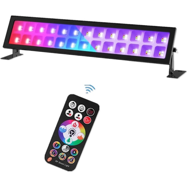Sort UV-lys 48 W 72 RGB LED til scenebelysning, scenebelysning til galleri, kirke, bryllup, fødselsdagsfest