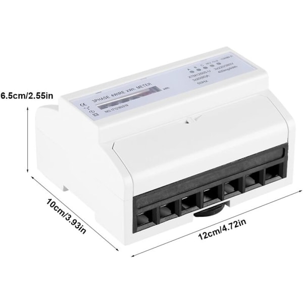 Multifunktionell Energimätare XTM1250S-U Digital 3-fas 4-tråds KWh-mätare DIN-skena Elmätare 20(80)A