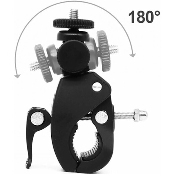 Klämma för 2-delade kameror Multifunktionell dubbelkulaadapter med nedre tång och standard 1/4\"-skruvar för kamera, blixt, stativ, DV-monitor, LED