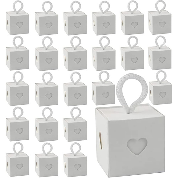 50 st kartong presentförpackning, bröllopsfestlåda, bröllops godis presentförpackning, presentförpackning, liten kraft tom presentförpackning för choklad, smycken, födelse