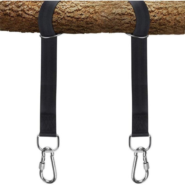 Tree Swing Strap Kit holder 2000 lbs, 5 fot ekstra lange stropper Karabinkroker med sikrere låser Perfekt for trehusker og hengekøyer