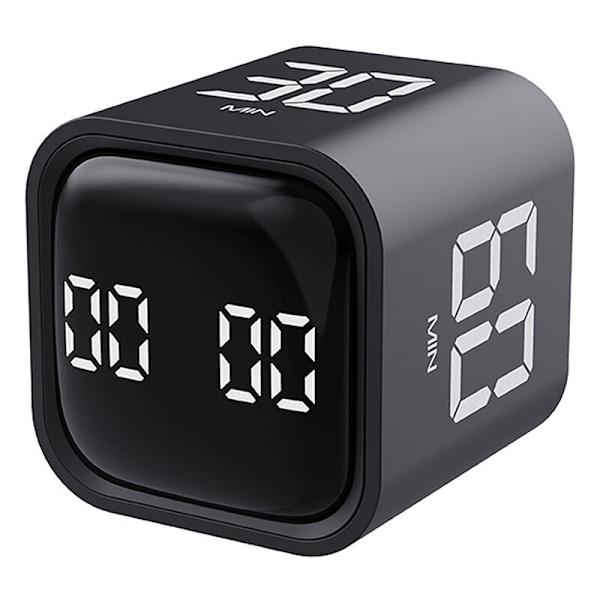 Bærbar kube-timer med tyngdekraftssensor, roterende timer, stigende/faldende tællefunktion, ur 5/10/30/60 minutter og personliggjort med LED sc