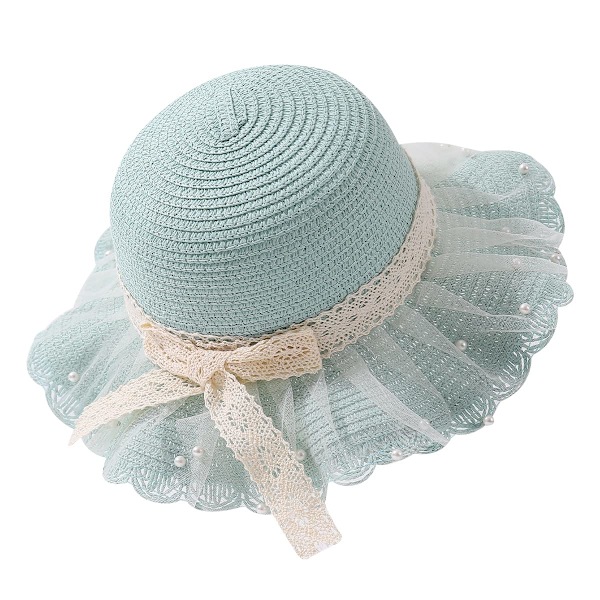 Liten flicka halmhatt UPF 50 Barn Sommar Strand Packable Strandhattar Toddler Flickor Söta Floppy Bowknot Hinkhattar