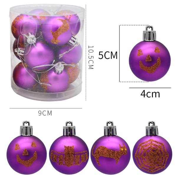 Halloween hängande boll målad boll 4cm 12 pack karneval dekoration present