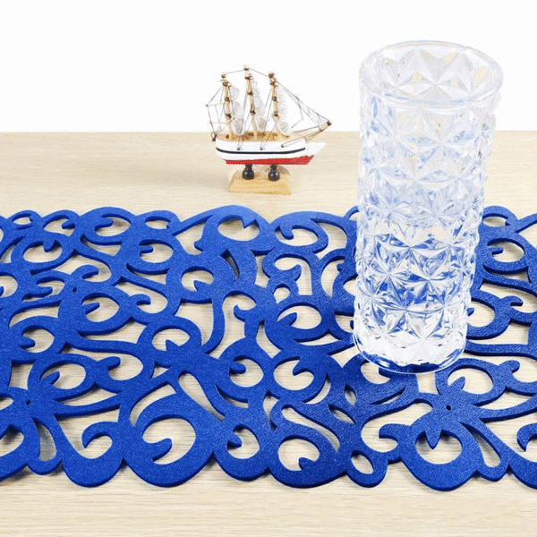Violte hemin De Table Felt Openwork Floral Design Table Mat Mat Hollow Flower Felt Placemat Vintage Placemat Heat Resistant Table P
