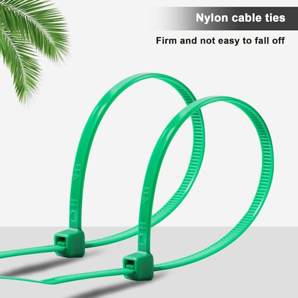 Strammehalskæde 200 x 5 mm Plastik, nylon fastgørelseselementer 5 x 200 mm, elektrisk grøn kabel drivhus, 100 stk