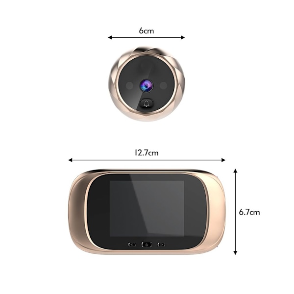 Digital dörrspion med dörrklocka, hemövervakning med 2,8-tums LCD-peephole-kamera