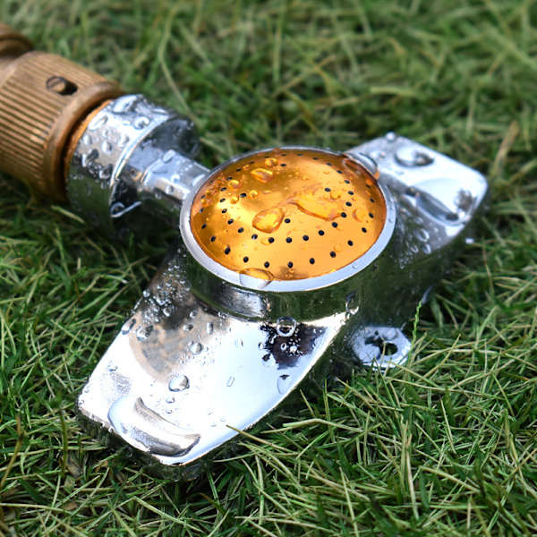 Gul Plænesprinkler til Have, Metal Plet Sprinkler, 360 Graders Firkant Cirkel Mønster Aluminium Legeringssprinkler til Havevanding