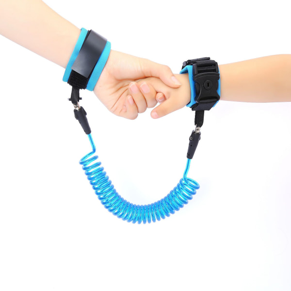 2,5M anti-tapt håndleddsstropp (blå), 360° rotasjon sikkerhetselastisk ståltau, egnet for babyer og småbarn, sikkerhetsbånd håndleddsstropp/håndstropp, Su