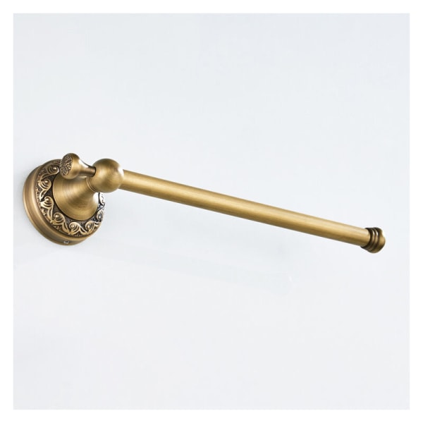 Towel rack New retro embossed copper towel rack for bathroom toilet (F8331 Antique short single bar)