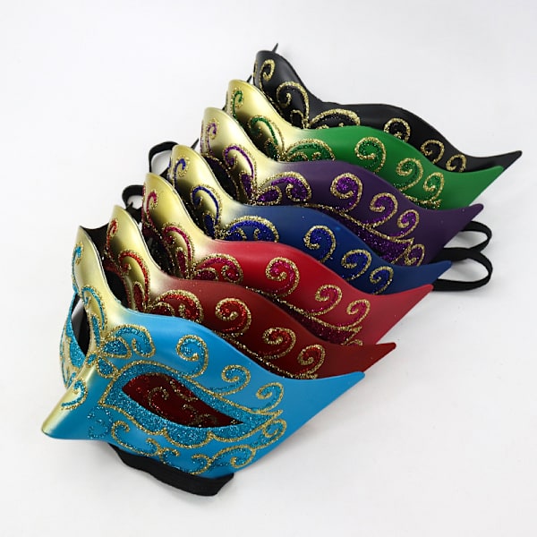1 stk. maske for maskeradeball Halloween kostyme maske karnevalsmaske (tilfeldig farge)