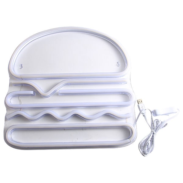 1 st Märken med neon, Hamburger Vägglampa, Fräsch USB-ljusdekoration lär ut neon för födelsedagsbarc-klubb, 3535cm