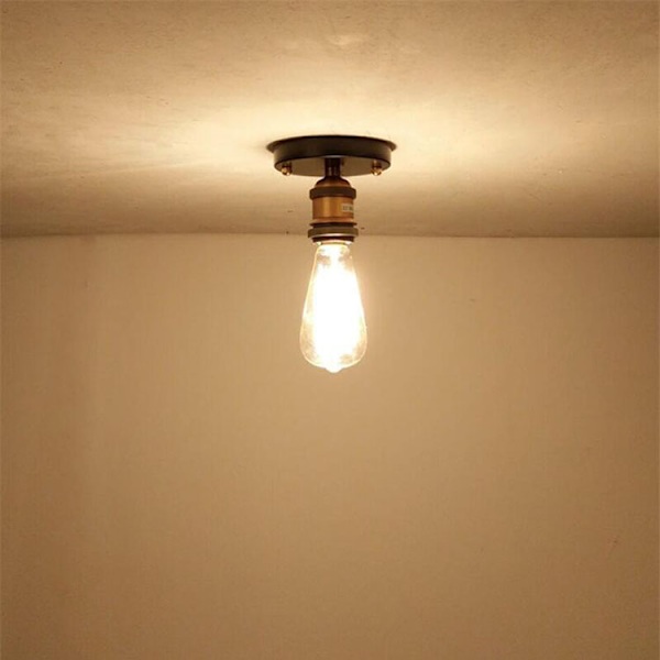 Vintage industriel loftslampe, metal fatning, Edison-stil, til soveværelse, stue, loft, gang, antik messing, uden lyskilde