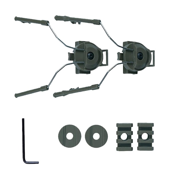 Hjälm Rail Snabbadapter Hängare Fäste Militär Headset Utomhusskytte (Grön)