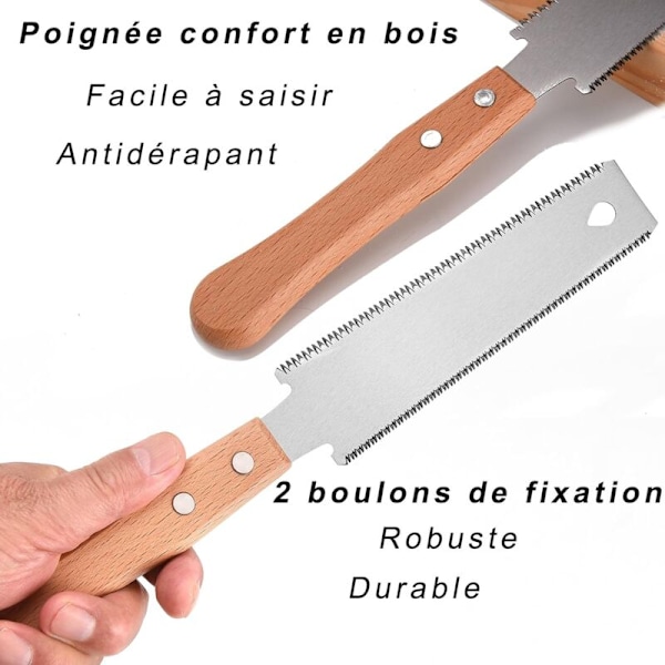Japansk såg, liten träsåg, flexibelt blad på 15,2 cm dubbelsidiga manuella, fritid, DIY, japansk japansk snickare vass och lätt