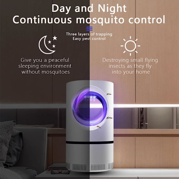 Myggdödande lampa Elektrisk myggfälla Insektsdödare Inomhus & Utomhus (Vit)