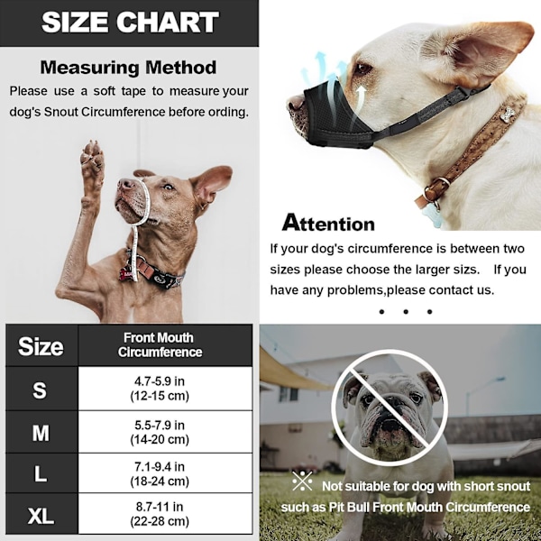 Hundemundkurv, Blød Nylon Anti-Drop Mundkurv, Luftnet Åndbar Drikkelig Hundemundkurv Med Justerbar Sløjfe XL Sort