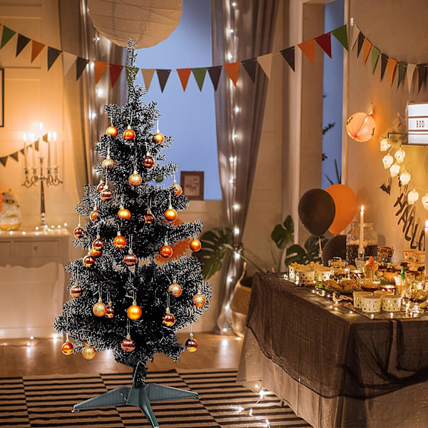 Julekulepynt med forhåndsfestede julepynt til juletre, oransje julepynt til oppheng