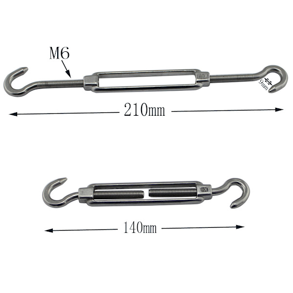 Skygge Sejl Hardware Kit - 304 Rustfrit Stål Sol Sejl Installations Kit - 6\" - til Installation af Rektangulære og Trekantede Skygge Sejl til Terrasse, Gar