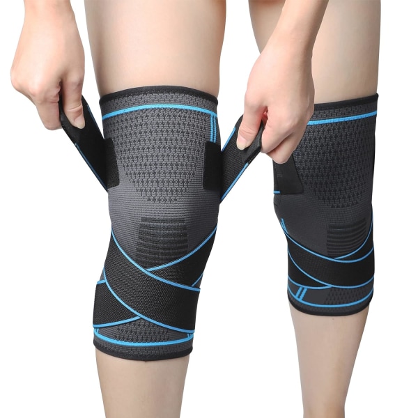 Sports knebeskytter, 2 stk. Justerbar elastisk knebeskytter, Sports kompresjons knebeskytter, Patella og ligament knebeskytter, Knebeskytter A