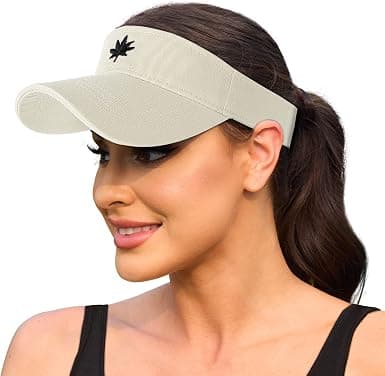 Dame Solhatt - Unisex Visor Cap, Lønneblad Brodert Justerbar Golf Cap Egnet for Utesport