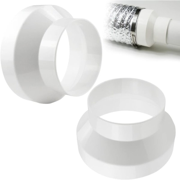 2 st reducerare för ABS-kanaler kanaladapter 150mm till 100mm ventilationsreducering för luftventilation luftutsug