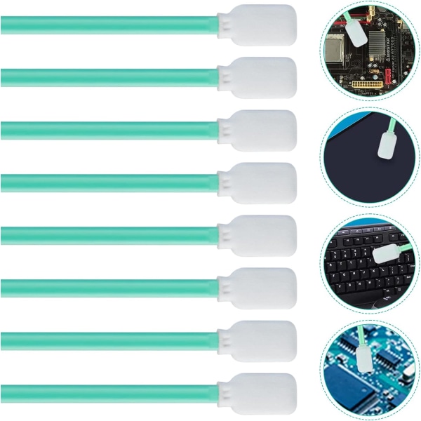 Pakke med 100 svamprengjøringsstikker for kameraer, tastaturer, etc. Elektronikk rengjøringsstikker Flat Tip Wiper