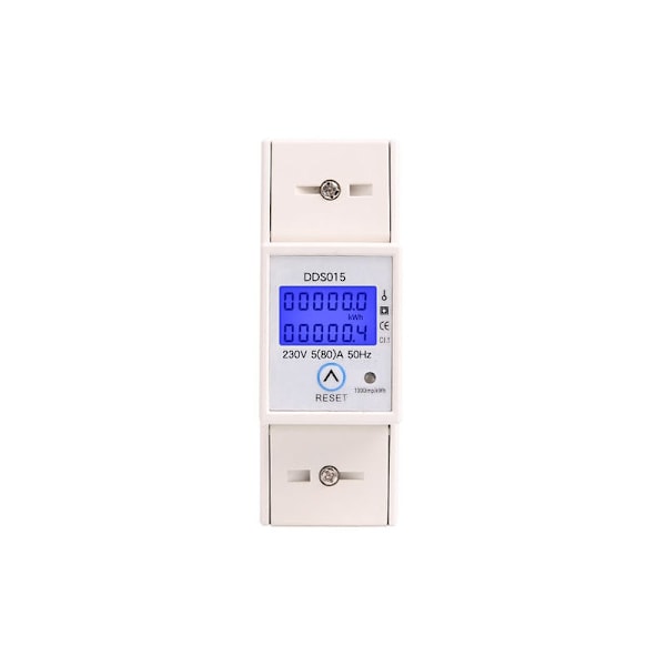 Enkeltfaset elmåler 80A MAX MODULAR, Simpel pris, LCD-display, delvis nulstilling