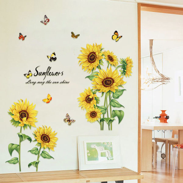 2 STK Wall Stickers The Sunflower Wall Stickers Mural Decals for
