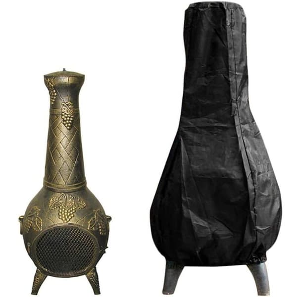 420D Utomhus Spisskydd 1226121 cm, Polyester & PVC, för Utomhuseldstad, Svart