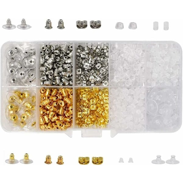 Øredobber føtter, 10 stiler øreplugger for DIY erstatning 1040 stykker