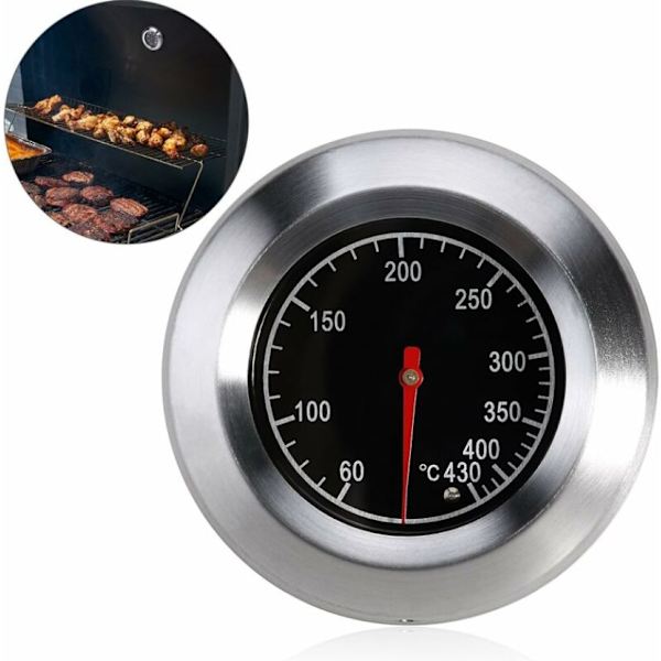 BBQ-termometer för alla grillar, rökare, rökare och grillvagnar, analog, tillbehör