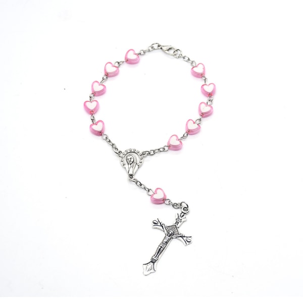 2PCA Mini Rosary Car Truck Bracelet Mary Virgin Cross Pendant