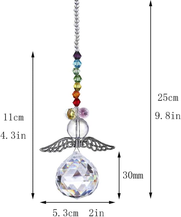 Kristallskyddsängel Rainbow Makers Suncatchers med 30 mm glasbollsprisma
