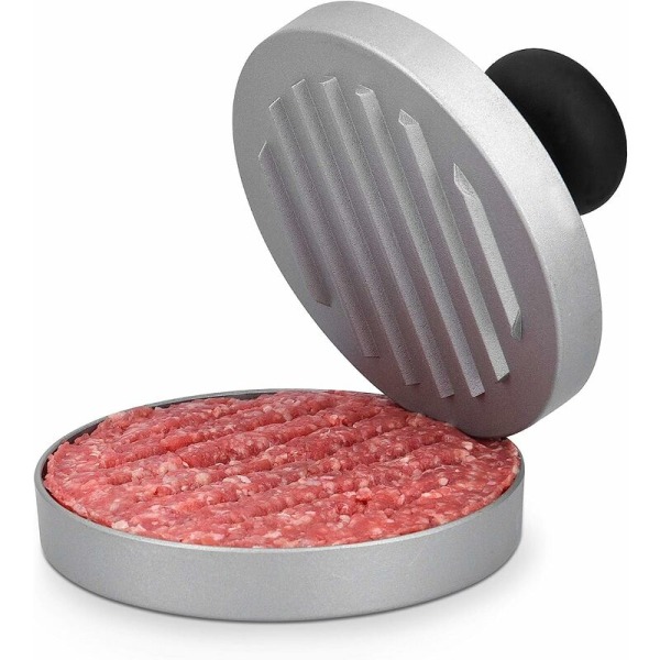 Hamburgerpress - Bifffärspress 12cm - Burgerapparat för köttfärskök - Avtagbar botten - Grill Grillpanna