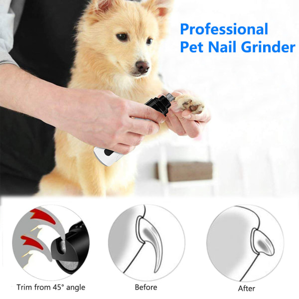 Hundesøm trimmer med LED-lys, super stille, genopladelig elektrisk, til små, mellemstore og store hunde og katte