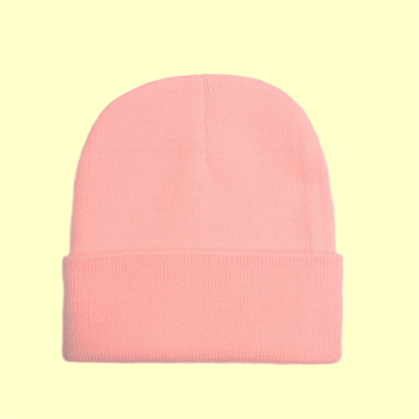 Herren Damen Thermo-Strickmütze mit Bündchen, einfarbig, Totenkopf-Mütze