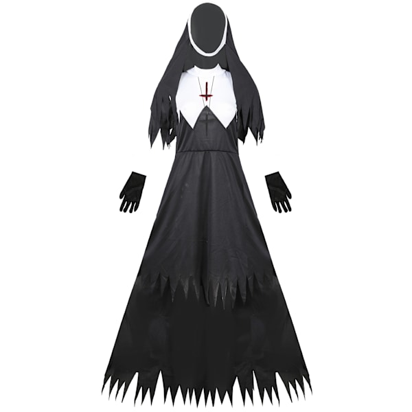 Halloween zombie nonne kostume cosplay zombie vampyr djævel kostume